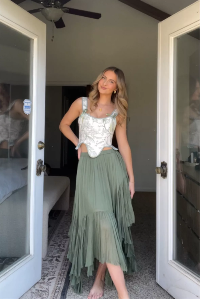 3. Corset and Maxi Skirt